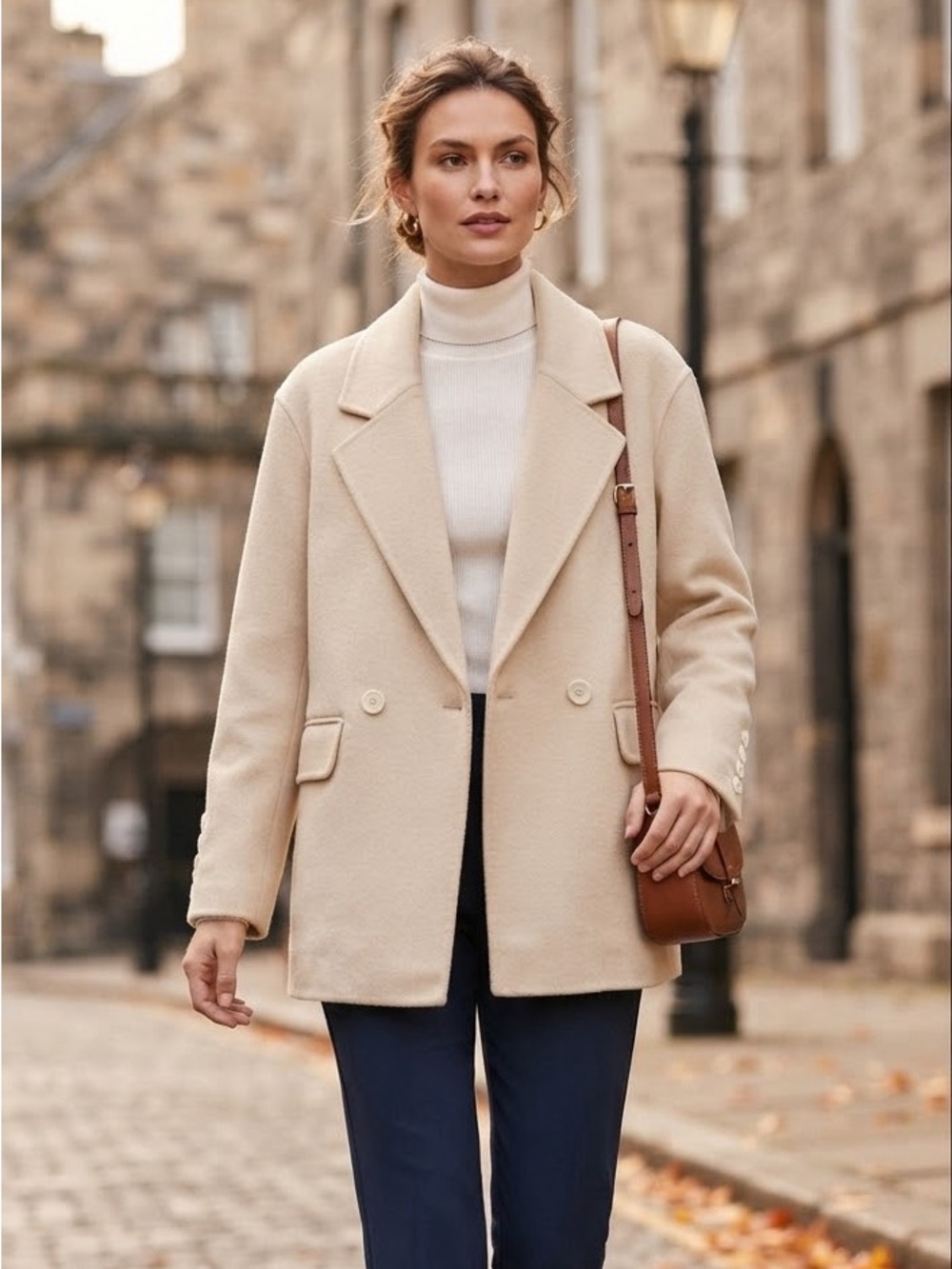 100% Wool Cream Women's Jacket
